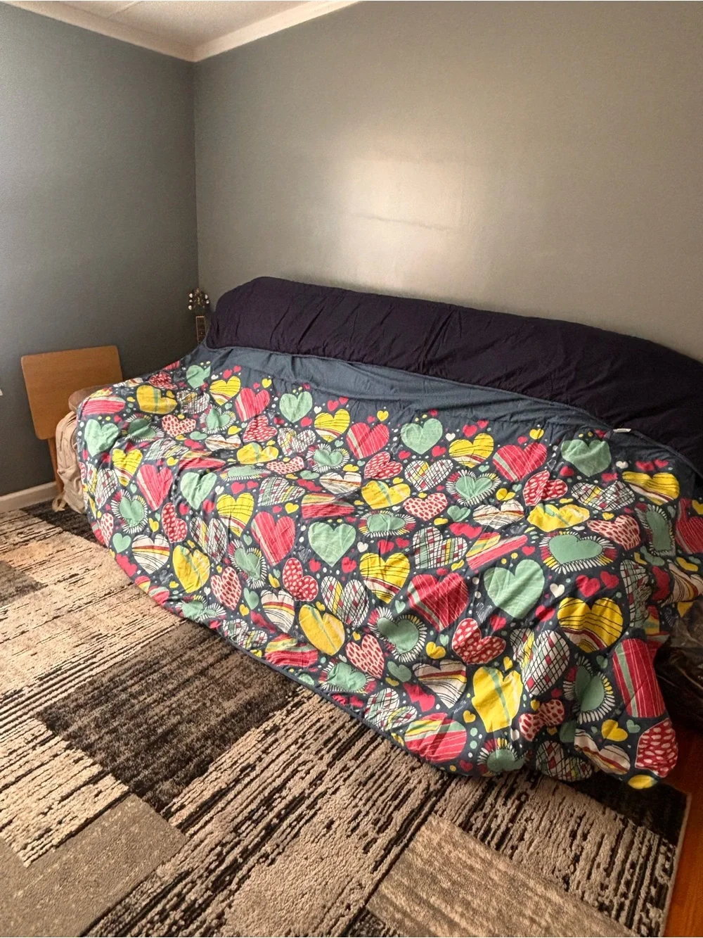 Colorful Heart Print Comforter - Multicolor